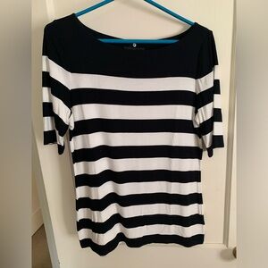 White House Black Market navy and white striped top